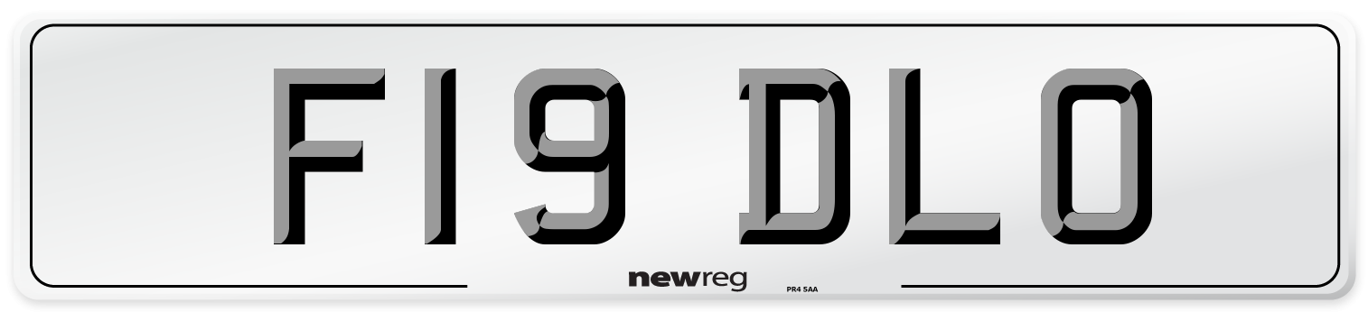 F19 DLO Number Plate from New Reg